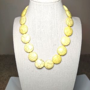 Real yellow turqouise stone necklace